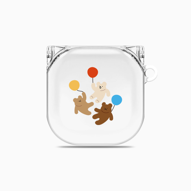 [버즈 라이브 투명 하드케이스]Balloon bear 세마리