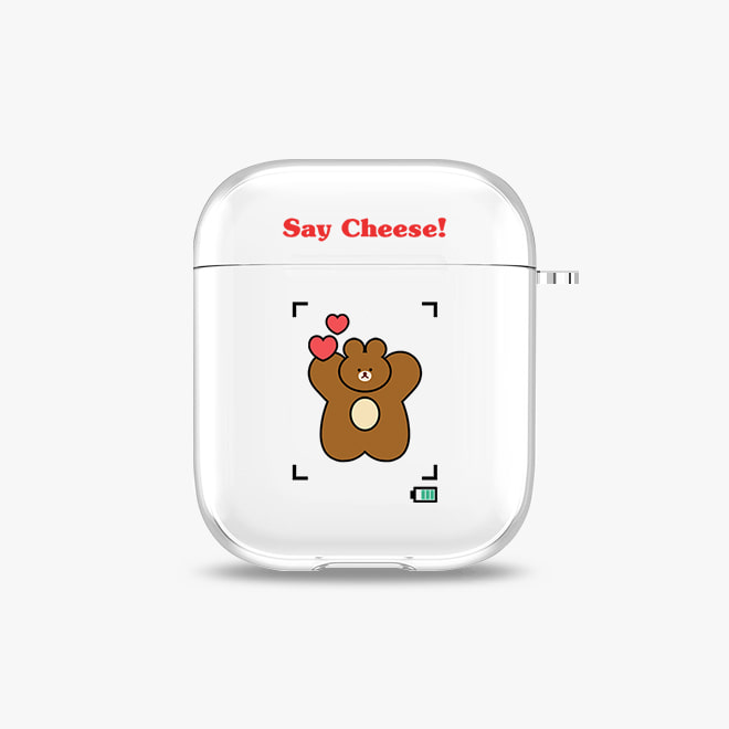 [에어팟 투명 하드케이스]Say Cheese! 곰